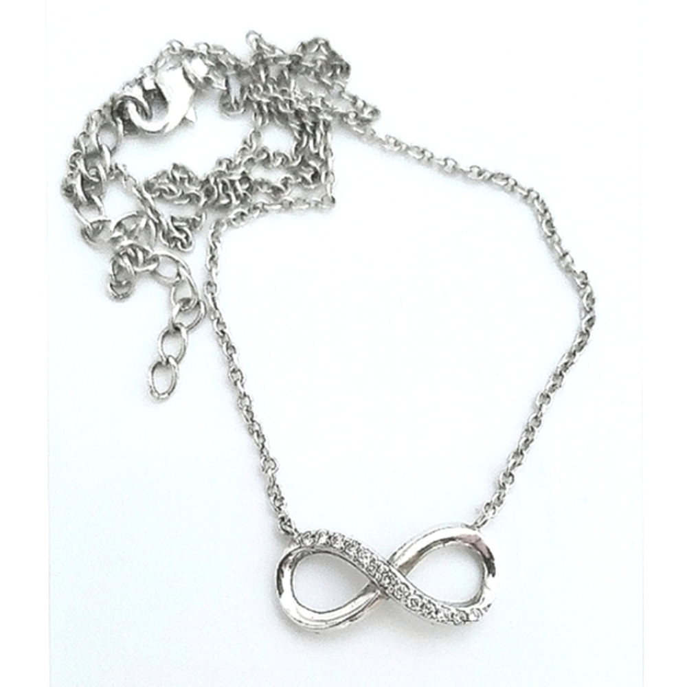Diamond Infinity Necklace 925 Sterling Silver